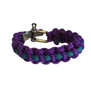 EUC Purple/Teal "Mental Health Awareness" Paracord Adjustable Bracelet